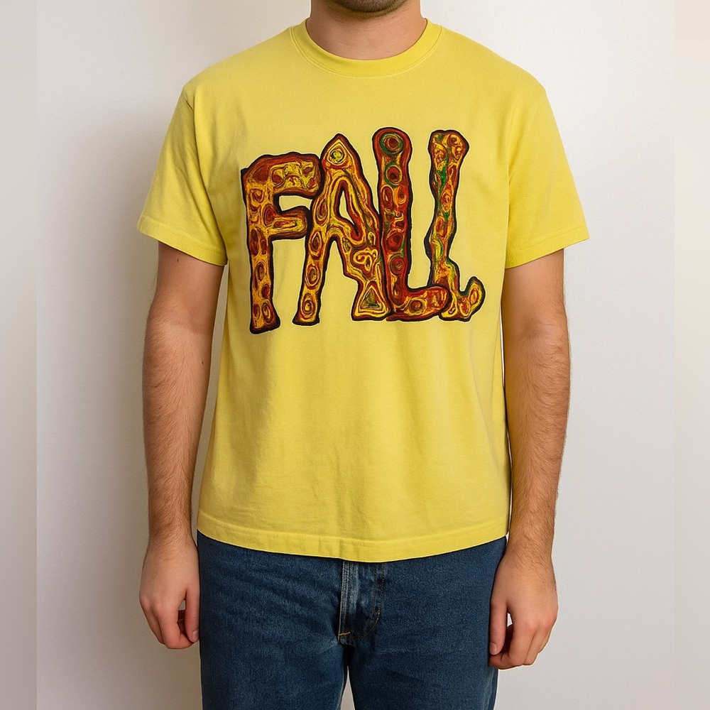Hand-painted “FALL” graphic T-shirt
